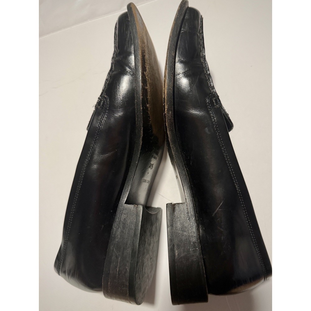 PRADA Square-Toe Loafer Casual Pumps Block Heel Black Size 6.5 - Picture 5 of 7